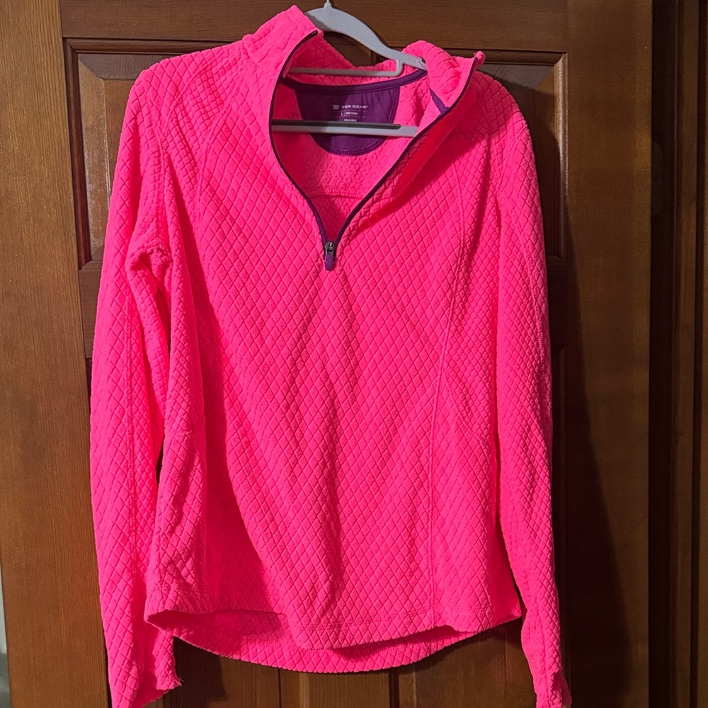 Vibrant Pink Quilted Hoodie